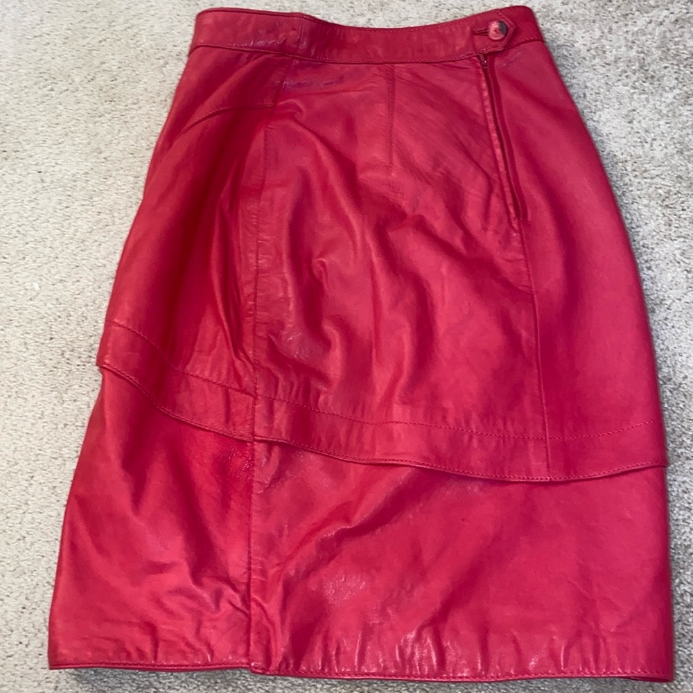 Tannery West Pink Leather Skirt